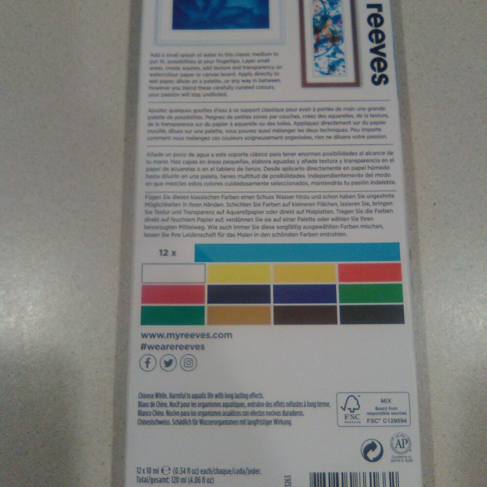 Reeves Watercolor Paint Set 12ct - Picture 2 of 2